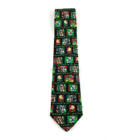 Warner Brothers Men's Novelty Necktie: Bugs & Friends. Christmas Theme. 1998. - Picture 2 of 4